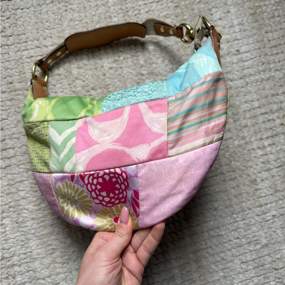 COACH Pastel Patchwork Hobo Purse Y2K - Picture 2 of 10
